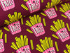 Hamburger Liebe Classic No.1 Baumwollsweat OMG Fries bordeaux-bunt