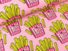 Hamburger Liebe Classic No.1 Baumwollsweat OMG Fries rosa scuro-bunt