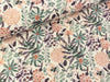 Baumwoll Leinen Jersey Flowers green-bunt auf Ecru Digitaldruck