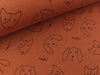 Baumwollsweat Cool Dogs terracotta by Poppy Fabrics