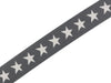 1m Gummiband Sterne weiß-dunkelgrau 40mm breit