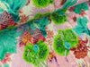 Bambino Musselin Steppstoff Quilt Prachtvolles Blumenmuster smaragd-pink-bunt