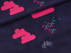 Baumwollstoff Stof AS Uno Style Wolken auf Violett