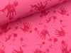 Softshell Hände und Kleckse fuchsia auf Pink
