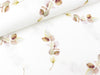 Baumwoll Musselin Double Gauze Bambino Flowers flieder-khaki auf Weiß Digital Print