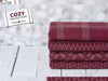 Jacquard Jersey Cozy Karomuster grau auf Bordeaux by Lycklig Design