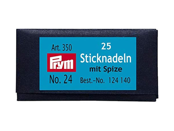 Prym 124140 Sticknadeln mit Spitze silberfarbig - Ø 0,8mm x 37mm No. 24 - 25 Stück