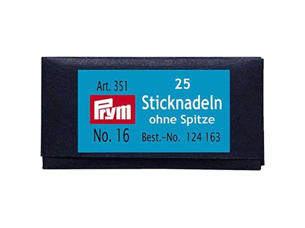 Prym 124163 Sticknadeln ohne Spitze silberfarbig - Ø 1,6mm x 55mm No. 16 - 25 Stück