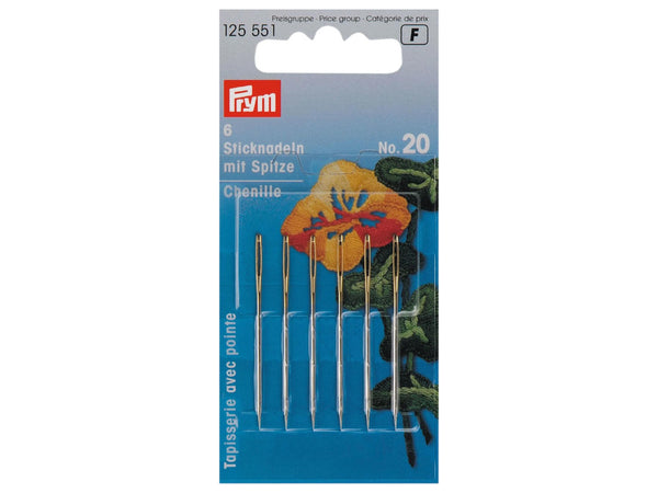 Prym 125551 Sticknadeln mit Spitze - Ø 1,0mm x 43mm No. 20 - 6 Stück