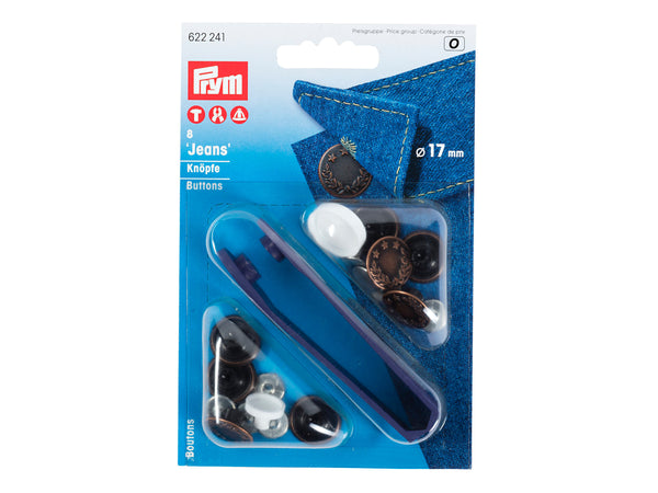 Prym 622241 Jeansknöpfe altkupfer - Ø 17mm - 8 Stück