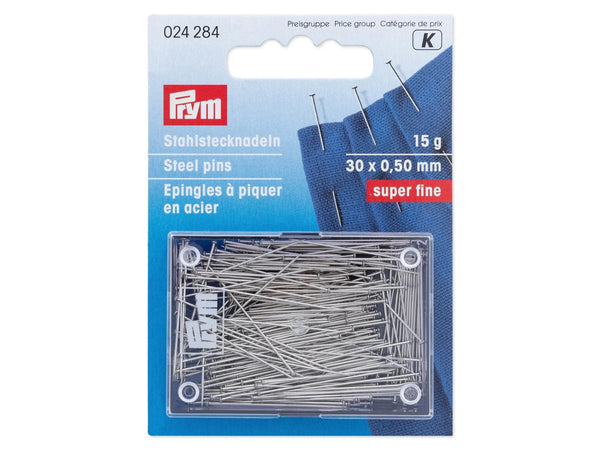 Prym 024284 Stahlstecknadeln Ø 0,5mm x 30mm Nr. 6 SF super fine - 1 Dose, 15g