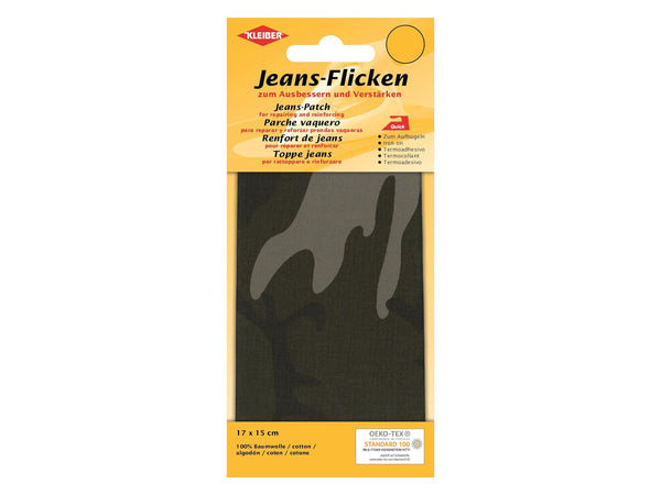 Kleiber 34209 Jeans-Flicken - zum Ausbessern und Verstärken - military - 17cm x 15cm