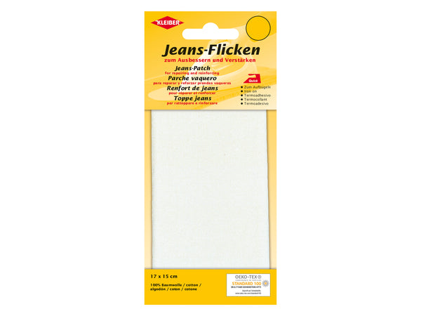 Kleiber 34202 Jeans-Flicken - zum Ausbessern und Verstärken - weiß - 17cm x 15cm