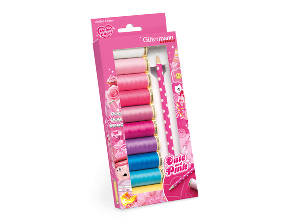 Gütermann 734589 Set Cute and Pink Limited Edition - 10 x 100m Allesnäher + Markierstift von Prym