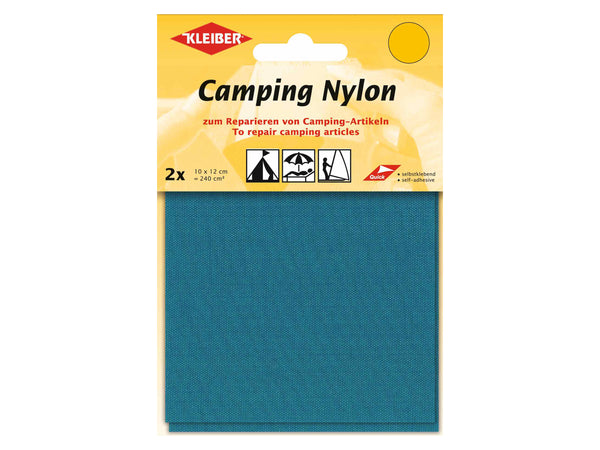 Kleiber 48009 Camping Nylon selbstklebend azur - 10 x 12cm - 2 Stück