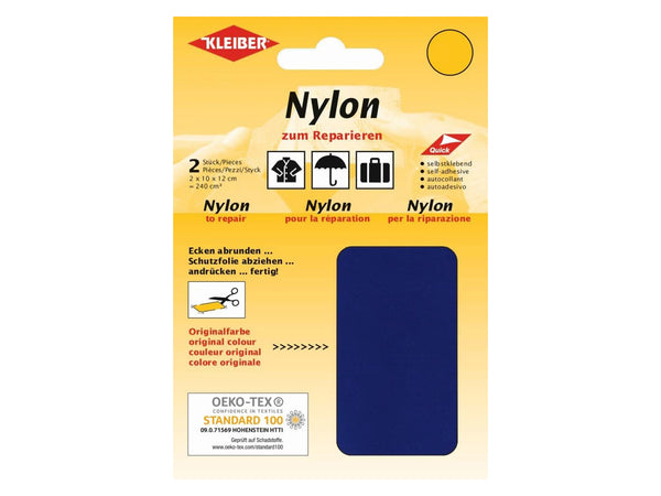 Kleiber 43035 Nylon-Flicken selbstklebend dunkelblau - 10 x 12cm - 2 Stück
