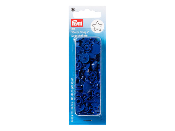 Prym 393216 Nähfrei Druckknöpfe Color Snaps stern 12,4 mm königsblau - 30 Stück