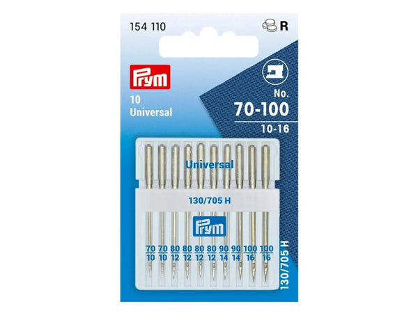 Prym 154110 Nähmaschinennadeln mit Flachkolben - Universal - No. 70 - 100 - 10 Stück