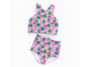 Swim & Sport Jersey Flamingos und Blätter bunt auf Bonbonrosa UPF50