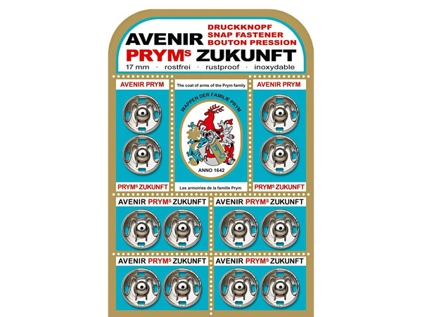 Prym 341220 Annäh-Druckknöpfe Messing Ø 17mm silberfarbig - 12 Stück