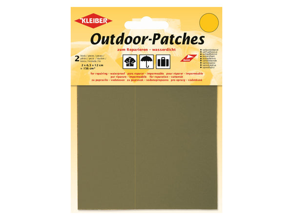 Kleiber 43212 Outdoor-Patches selbstklebend wasserdicht beige - 6,5 x 12cm - 2 Stück