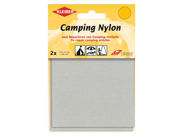 Kleiber 48008 Camping Nylon selbstklebend hellgrau - 10 x 12cm - 2 Stück