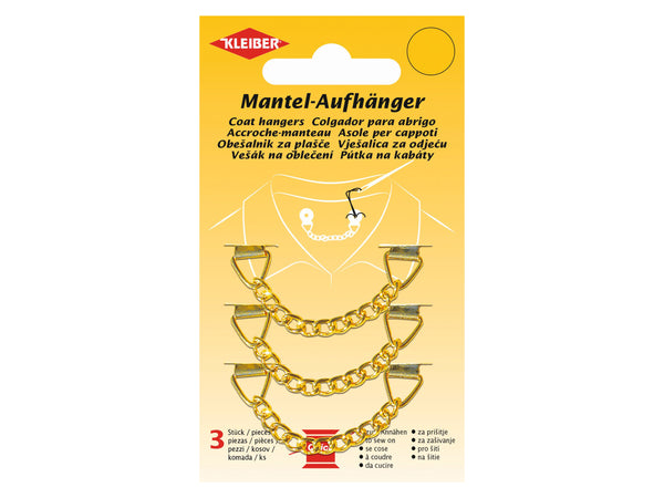 Kleiber 85932 Metall-Aufhänger 3er-Set - gold - ca. 8,3cm x 1,1cm