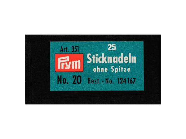 Prym 124167 Sticknadeln ohne Spitze silberfarbig - Ø 1,0mm x 43mm No. 20 - 25 Stück