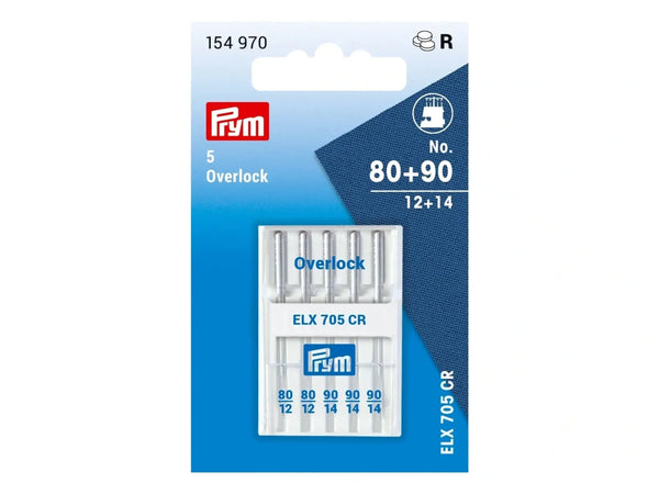 Prym 154970 Nähmaschinennadeln - Overlock - ELx705 SUK CR - No. 80+90 - 5 Stück