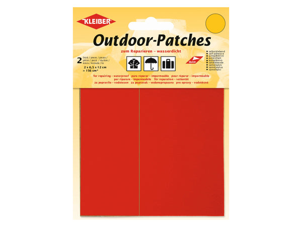 Kleiber 43210 Outdoor-Patches selbstklebend wasserdicht rot - 6,5 x 12cm - 2 Stück