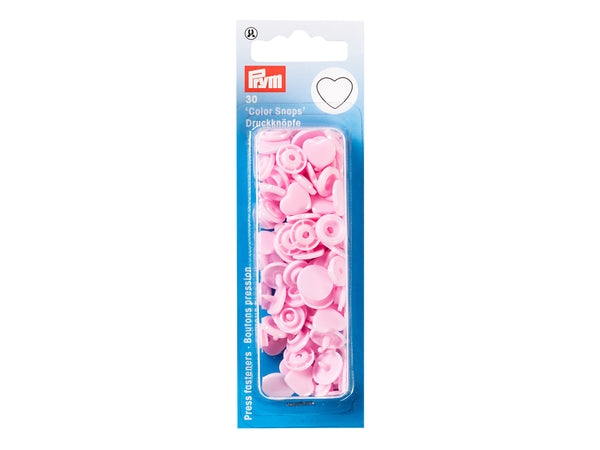 Prym 393318 Nähfrei Druckknöpfe Color Snaps herz 12,4 mm rosa - 30 Stück
