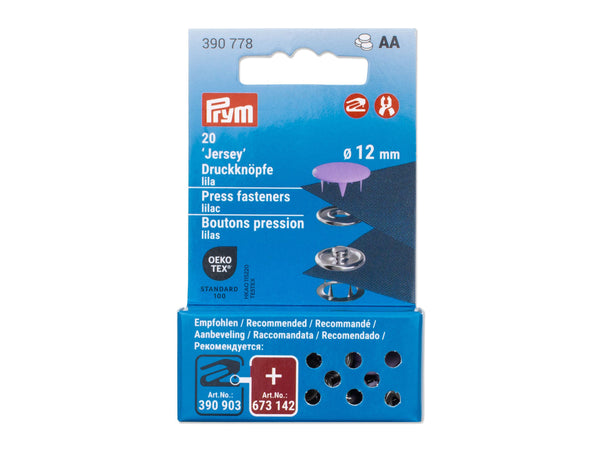 Prym 390778 Druckknöpfe Jersey lila - Ø 12mm - 20 Stück, kompatibel mit dem Vario Creative Tool