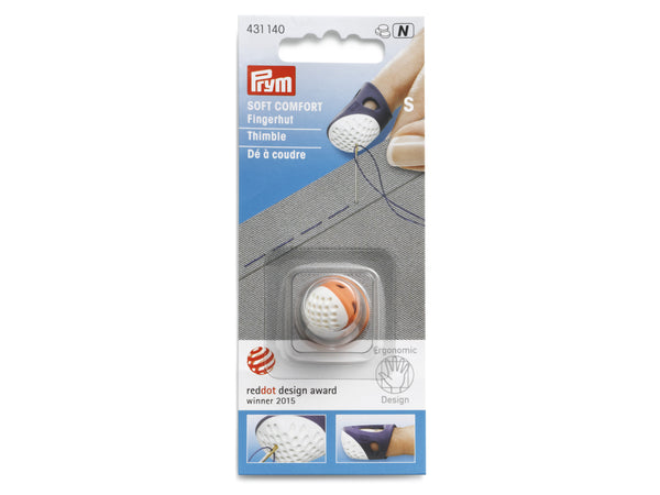 Prym 431140 Fingerhut Ergonomics soft comfort S orange - weiß