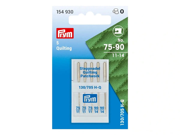 Prym 154930 Spezial-Nähmaschinennadeln mit Flachkolben - Quilting - No. 75 - 90 - 5 Stück