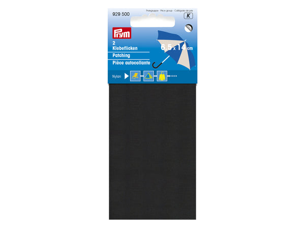 Prym 929500 Klebeflicken Nylon 6,5 x 14cm - 2 Stück - schwarz