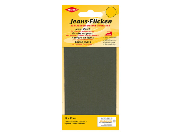 Kleiber 34208 Jeans-Flicken - zum Ausbessern und Verstärken - oliv - 17cm x 15cm