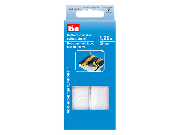 Prym 968645 Haftverschlussband 1,2m x 20mm selbstklebend weiß