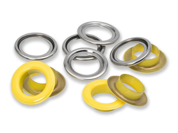 Prym 542564 Ösen mit Scheiben - gelb - Ø 14mm - 15 Stück