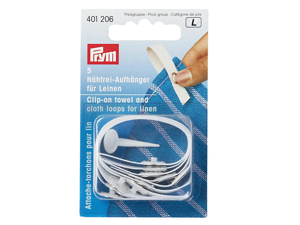 Prym 401206 Nähfrei-Aufhänger für Leinen weiß - 5 Stück