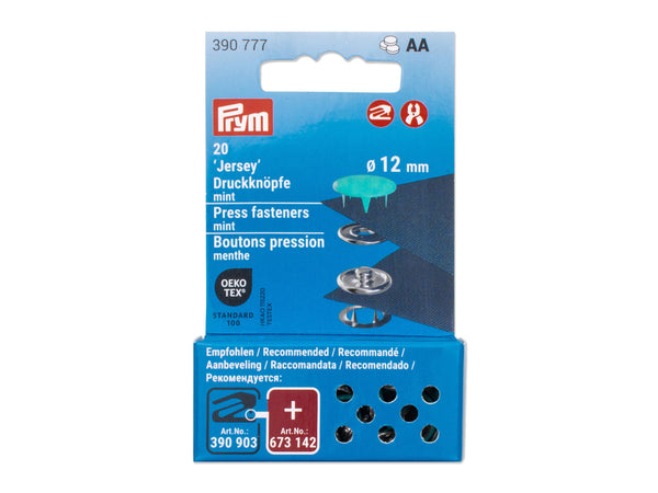 Prym 390777 Druckknöpfe Jersey mint - Ø 12mm - 20 Stück, kompatibel mit dem Vario Creative Tool