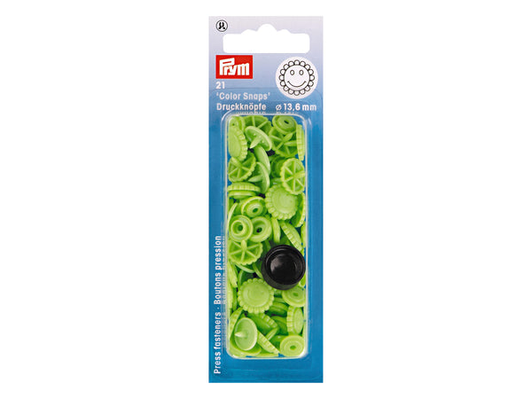 Prym 393444 Nähfrei Druckknöpfe Color Snaps blume 13,6 mm apfel - 21 Stück