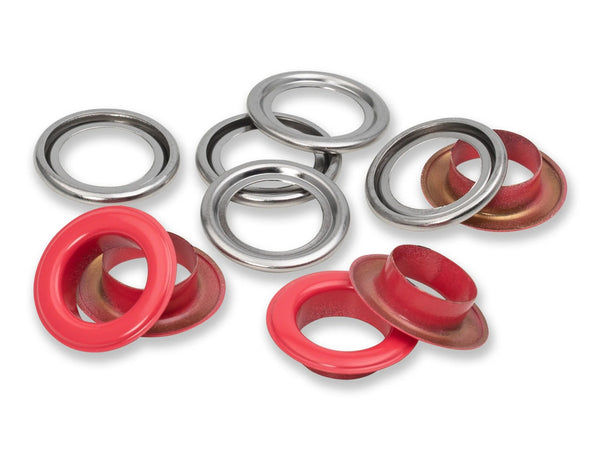 Prym 542562 Ösen mit Scheiben - rot - Ø 14mm - 15 Stück