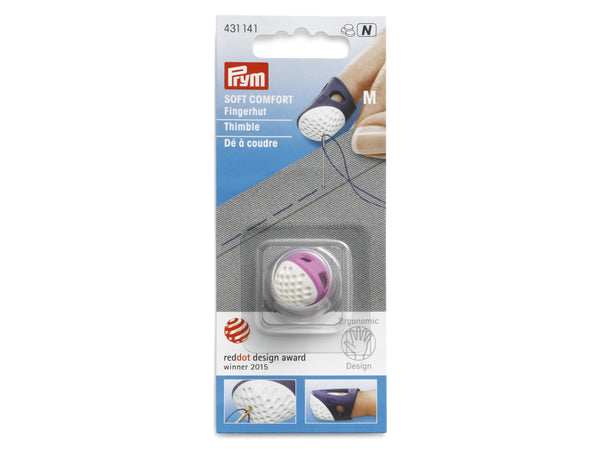 Prym 431141 Fingerhut Ergonomics soft comfort M fuchsia - weiß