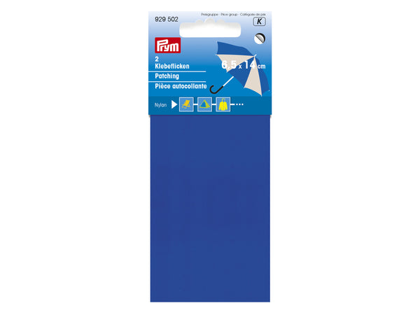 Prym 929502 Klebeflicken Nylon 6,5 x 14cm - 2 Stück - blau