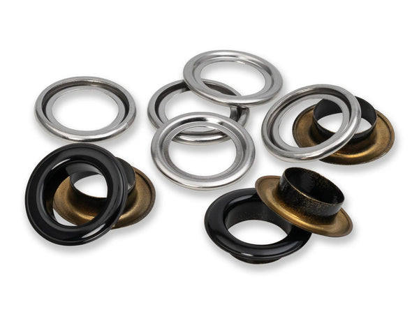 Prym 542561 Ösen mit Scheiben - schwarz - Ø 14mm - 15 Stück