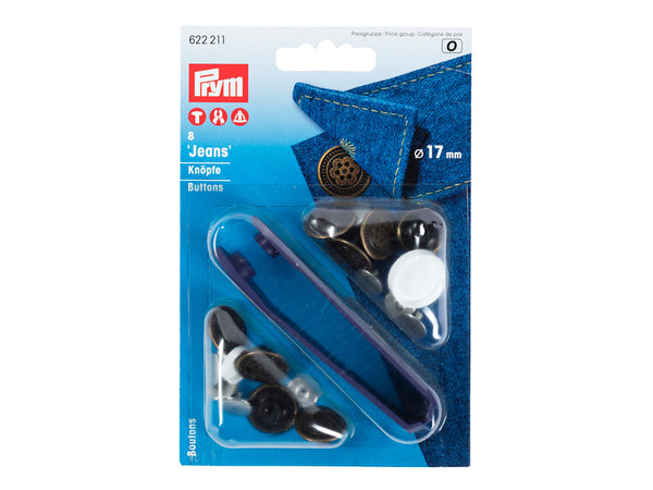 Prym 622211 Jeansknöpfe alteisen - Ø 17mm - 8 Stück