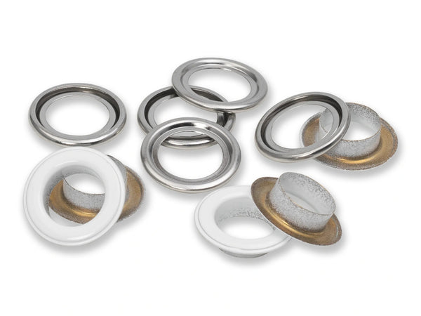 Prym 542560 Ösen mit Scheiben - weiß - Ø 14mm - 15 Stück