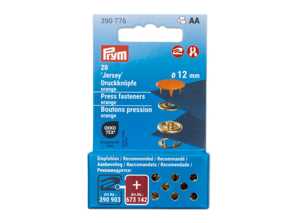 Prym 390776 Druckknöpfe Jersey orange - Ø 12mm - 20 Stück, kompatibel mit dem Vario Creative Tool