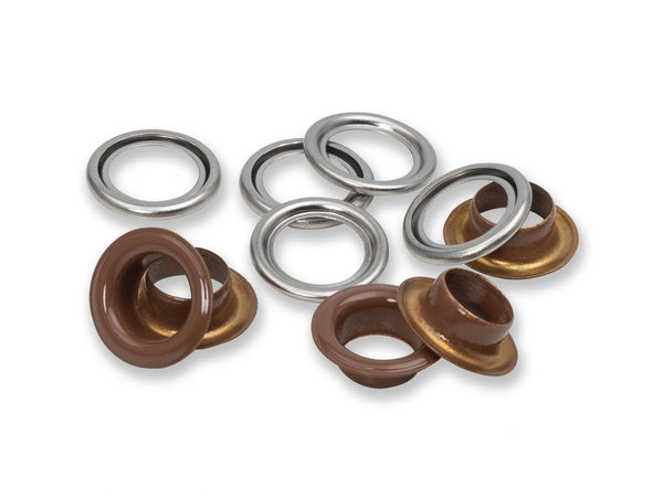 Prym 542550 Ösen mit Scheiben - dunkelbraun - Ø 11mm - 20 Stück