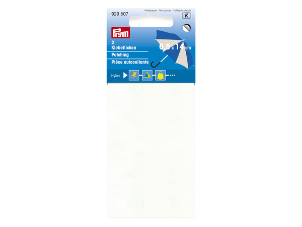 Prym 929507 Klebeflicken Nylon 6,5 x 14cm - 2 Stück - weiß